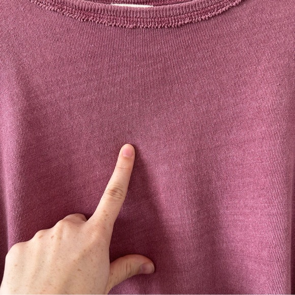 Free People Ready For This Woven Knit Long Sleeve Shirt Tee Top Pink Revolve - Picture 8 of 13